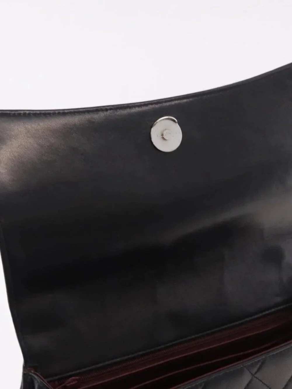 CHANEL Matelasse Chain Hand Bag Lamb Skin Black Silver CC Auth 185765